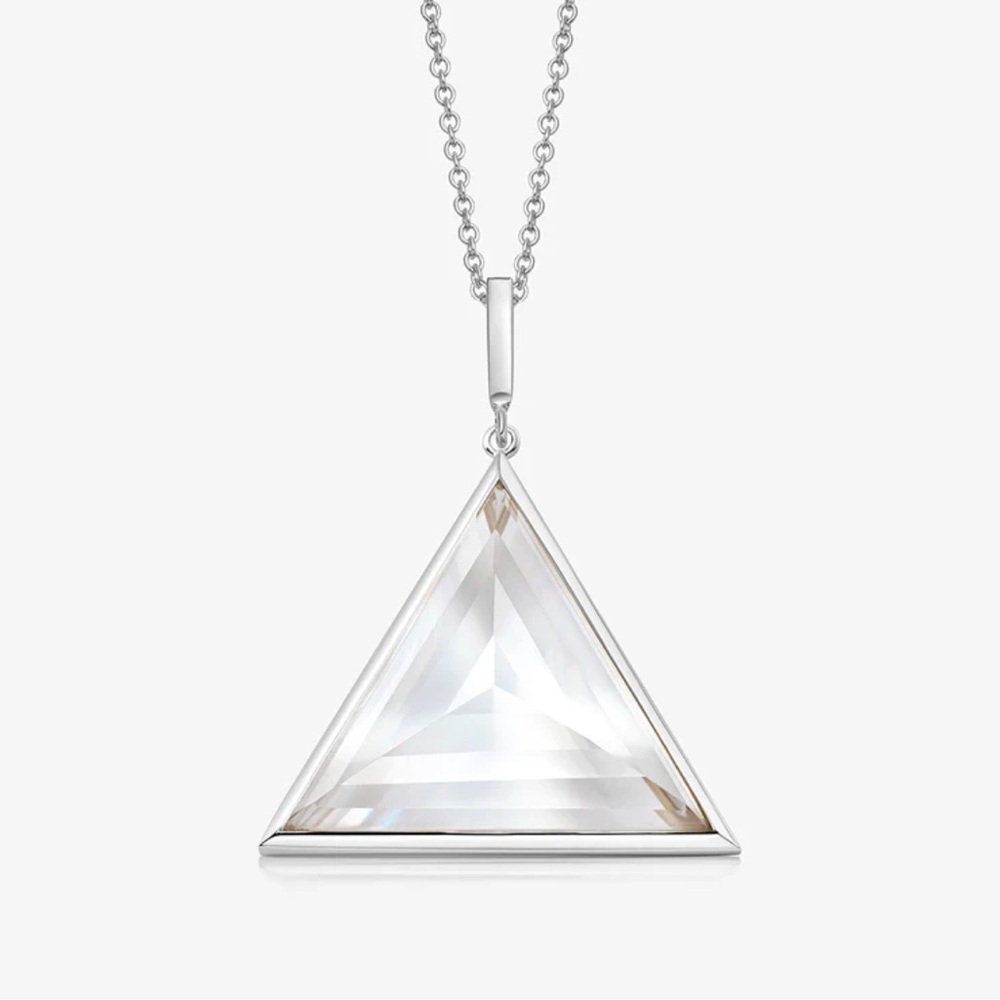 ROCK + RAW clear quartz large guardian necklace.